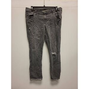 Universal Thread Womens 20W Gray Denim Jeans Distressed Plus Size Pants